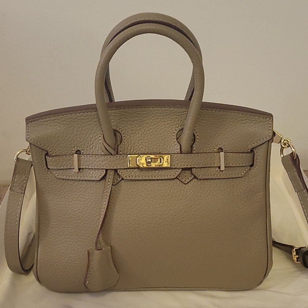 Ainifeel Womens Padlock satchel bag (grey)